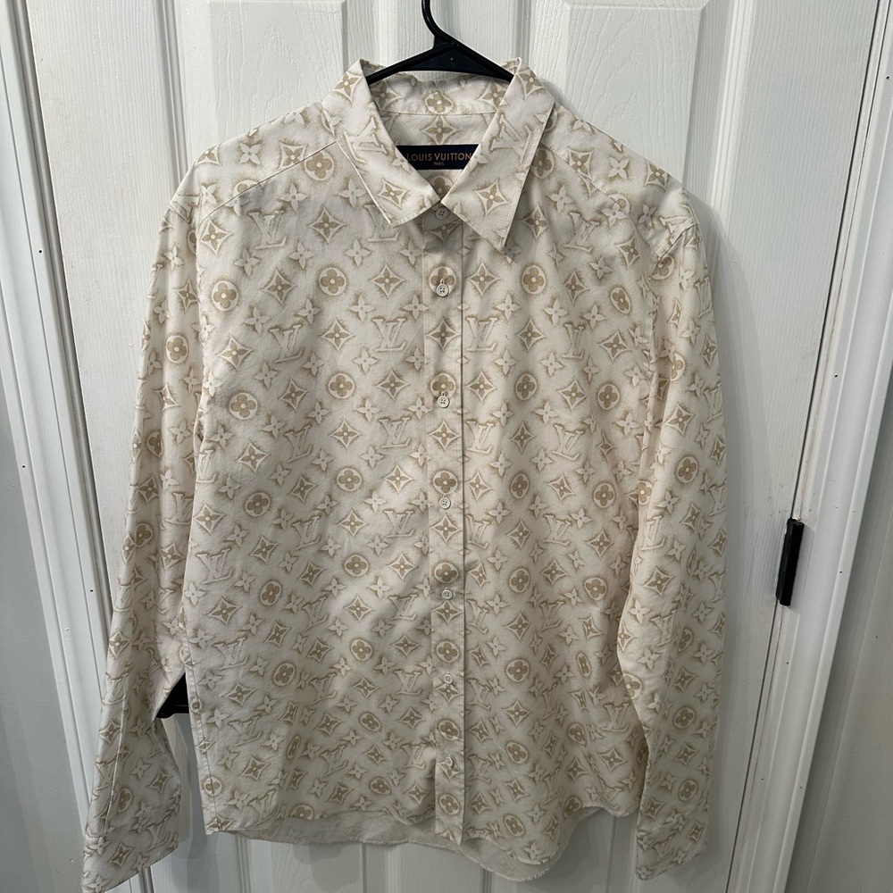 Men's Louis Vuitton Logo Button Down